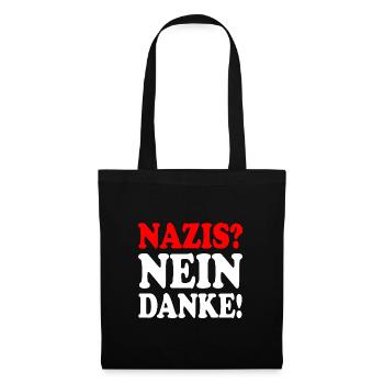 Nazis nein danke - Stoffbeutel - Schwarz - Vorne
