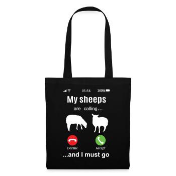 Sheep funny sheep call shepherd gift idea fun - Tote Bag - black - Front
