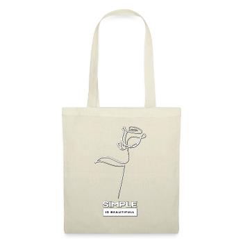 Simple Is Beautiful with a white rose - Tote Bag - nature - Front