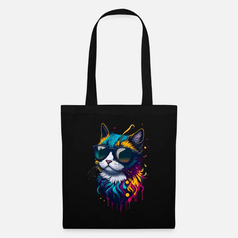 Niedliche Katze - Stoffbeutel - Schwarz