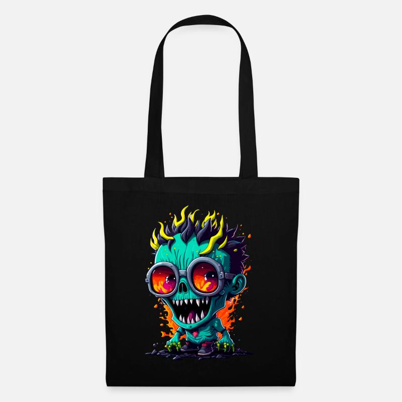 Bunter cooler Zombie - Stoffbeutel - Schwarz