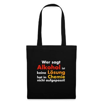 Chemie shirt Alkohol - Stoffbeutel - Schwarz - Vorne