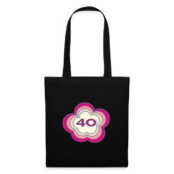 40. 40 YEARS. 40th ANNIVERSARY. BIRTHDAY 40 YEARS. - Tote Bag - black - Front