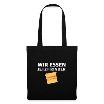 Satzzeichen retten leben | essen, Kinder - Stoffbeutel - Schwarz - Vorne