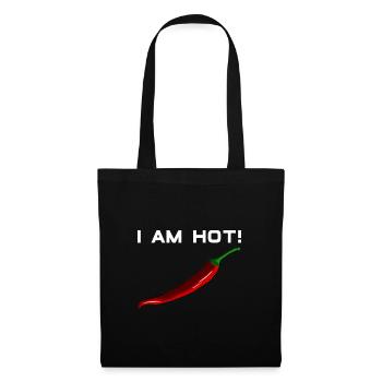 I am hot! Chili, eat, spicy, dating, fun - Tote Bag - black - Front