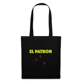 El Patron! Mafia Pablo Escobar lustige Sprüche Fun - Stoffbeutel - Schwarz - Vorne