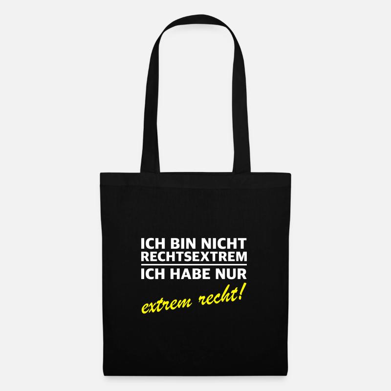 Ich bin nicht rechtsextrem - Stoffbeutel - Schwarz