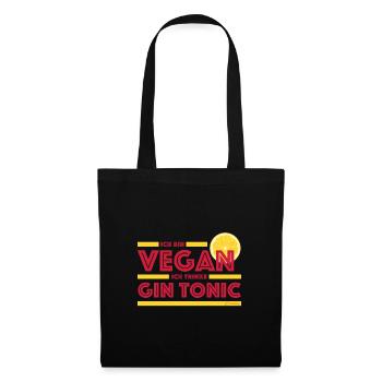 I'm Vegan I Drink Gin and Tonic | Lemon - Tote Bag - black - Front