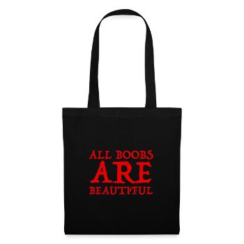 Alle Brüste sind schön | lustige Sprüche, Geschenk - Stoffbeutel - Schwarz - Vorne
