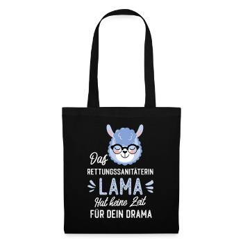 Rettungssanitäterin Lama Spruch Lustiges Geschenk - Stoffbeutel - Schwarz - Vorne