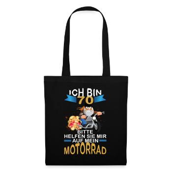 ICH BIN 70 BITTE HELFEN SIE MIR AUF MEIN MOTORRAD - Stoffbeutel - Schwarz - Vorne