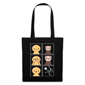 Ferret Cable Eaten Design for Ferret Fans - Tote Bag - black - Front