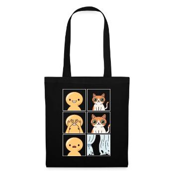 Conception de rideaux détruits pour chats - Sac en tissu - noir - Devant