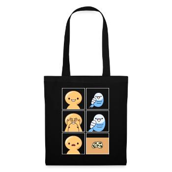 Budgie Poop Design pour les propriétaires de perruches - Sac en tissu - noir - Devant