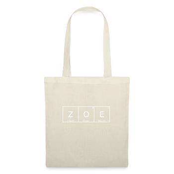 Zoe Nom Prénom Chimie Éléments du tableau périodique - Sac en tissu - nature - Devant