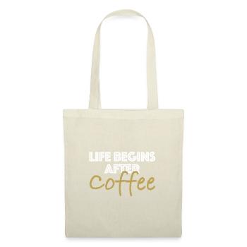La vie commence après le café | Expresso - Sac en tissu - nature - Devant