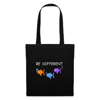Soyez différent | Poissons, pêche, images amusantes - Sac en tissu - noir - Devant