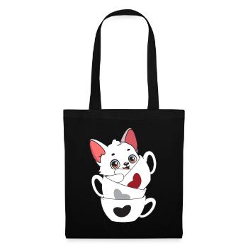 Renard arctique mignon - Sac en tissu - noir - Devant