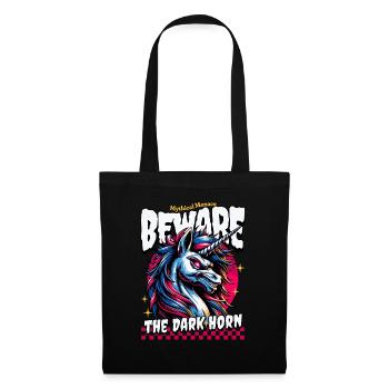 ATTENTION À LA LICORNE NOIRE Menace mythique - Sac en tissu - noir - Devant