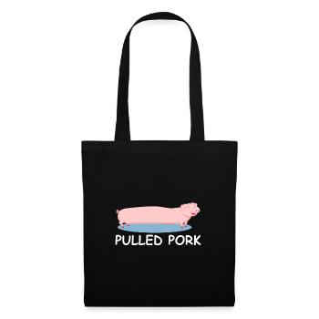 Pulled Pork | Schwein, Grill, Party, Fleisch - Stoffbeutel - Schwarz - Vorne