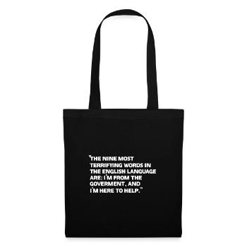 T-shirt de citations de promesses du gouvernement - Sac en tissu - noir - Devant