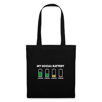 Ma batterie sociale | drôles de dictons, famille - Sac en tissu - noir - Devant