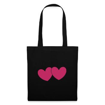Saint-Valentin, Saint-Valentin, Saint-Valentin - Sac en tissu - noir - Devant