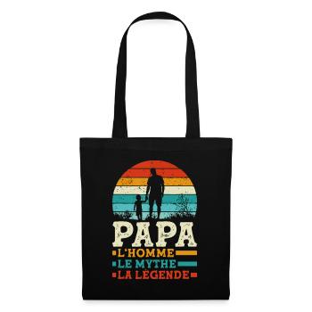 Papa l'homme le mythe la légende Cadeau - Sac en tissu - noir - Devant