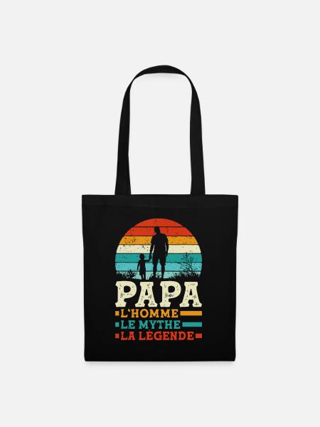 Papa l'homme le mythe la légende Cadeau - Sac en tissu - noir