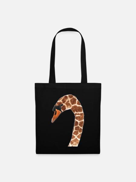 Giraffen Schwan - Stoffbeutel - Schwarz