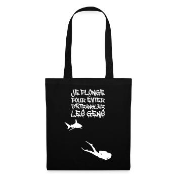 Je plonge pour éviter d'étrangler - Sac en tissu - noir - Devant