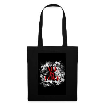 tout est amour affiche de fleur - Sac en tissu - noir - Devant