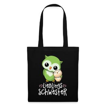 Lieblingsschwester - Beste Schwester Geschwister - Stoffbeutel - Schwarz - Vorne