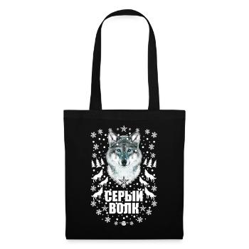 188 СЕРЫЙ ВОЛК Seryj Wolk gray wolf Russia - Tote Bag - black - Front