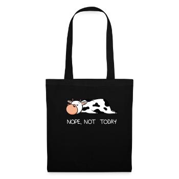 Funny Lazy Cow Calf Nope farmer milk gift - Tote Bag - black - Front