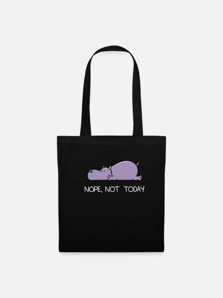Lustiges faules Hippo Nil pferd Nope Geschenk - Stoffbeutel - Schwarz