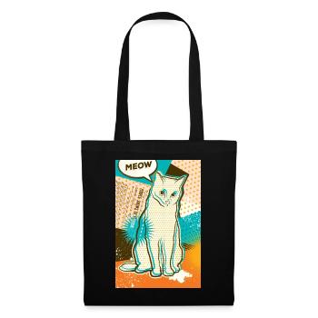 Cat MEOW, pop art, collage - Tote Bag - black - Front