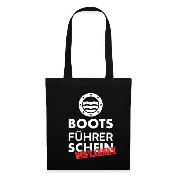 Bootsführerschein bestanden Boot Meer Motorboot - Stoffbeutel - Schwarz - Vorne