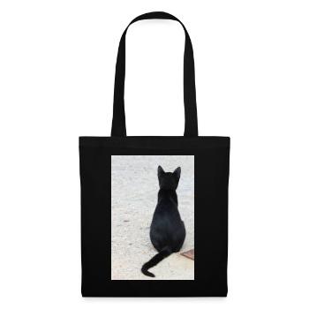 Katze Kätzchen Katzenshirt Geschenk - Stoffbeutel - Schwarz - Vorne