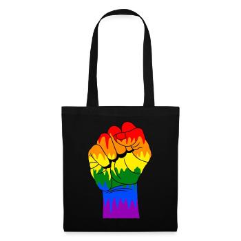 Poing gai - Sac en tissu - noir - Devant