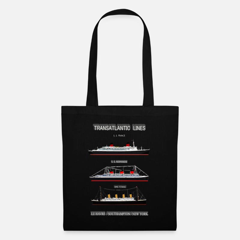 TRANSATLANTIC LINES POSTER - Stoffbeutel - Schwarz