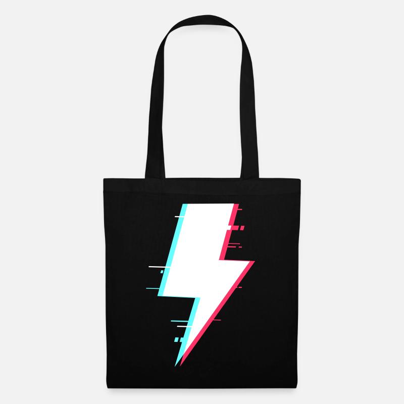 Lightning Style Rétro Éclairage numérique - Sac en tissu - noir