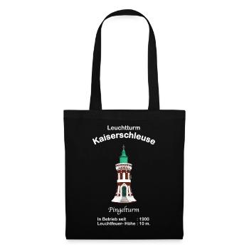Leuchtturm Kaiserschleuse Bremerhaven Zeichnung - Stoffbeutel - Schwarz - Vorne