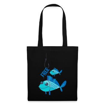 Poissons bleus en liberté - Sac en tissu - noir - Devant