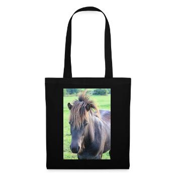 Pferd Pferdeposter - Stoffbeutel - Schwarz - Vorne