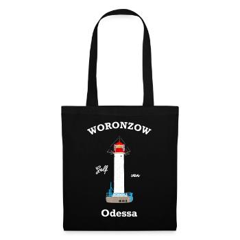 Leuchtturm Woronzow, Golf von Odessa, Ukraine - Stoffbeutel - Schwarz - Vorne