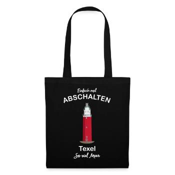 Niederlande, Texel, Abschalten, so viel Meer - Stoffbeutel - Schwarz - Vorne