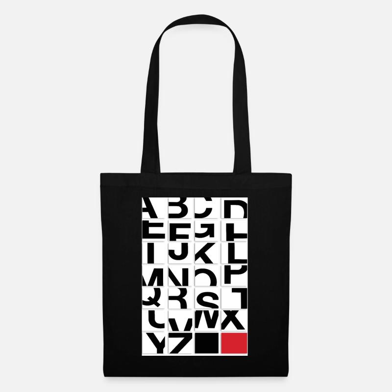 Modernes Alphabet – Typografie Kunst - Stoffbeutel - Schwarz