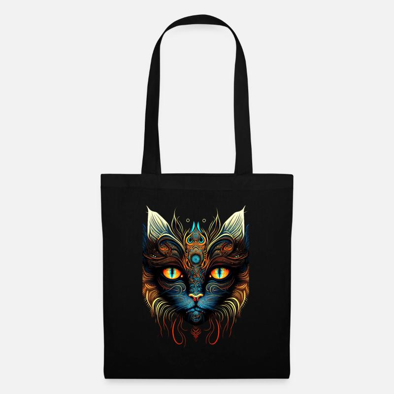 Kosmische Katze - Stoffbeutel - Schwarz
