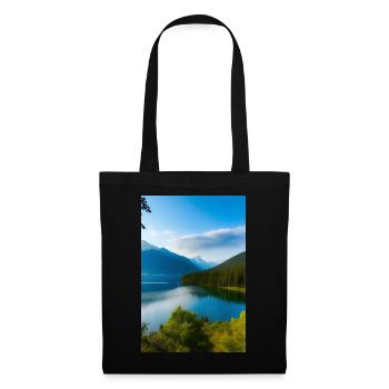 Landscape with lake and mountains - Tote Bag - black - Front